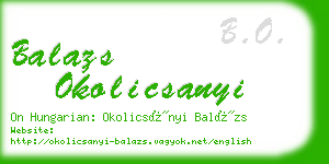 balazs okolicsanyi business card